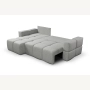 Fumo Komfortowa sofa narożna pikowana Tkanina Neve 83